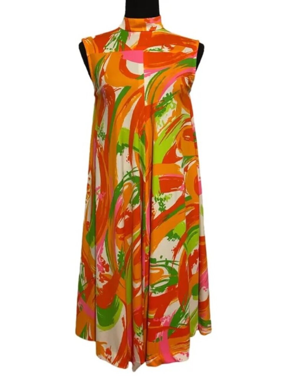 Vintage Fred Rothschild of California 1960s Mod Swing Dress + Scarf